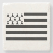 Patriotic Brittany Flag Stone Untersetzer (Vorderseite)