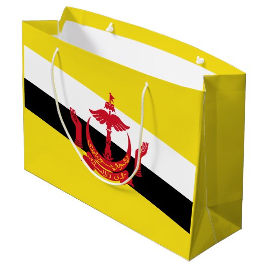 Patriotic Brunei Flag Große Geschenktüte (Rückseite Schrägansicht)