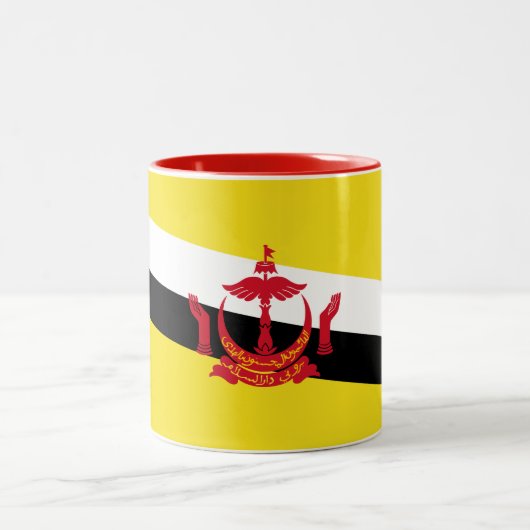 Patriotic Brunei Flag Zweifarbige Tasse (Mittel)