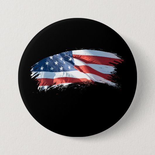 Patriotic Brush Stroke American Flag Button (Vorderseite)