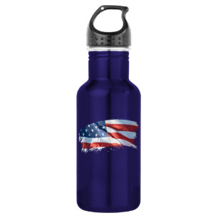 Patriotic Brush Stroke American Flag Edelstahlflasche