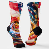 Patriotic Brushstroke Fusion Socks Socken