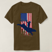 Patriotic Bucking Bull Rider Cowboy mit Amerikaner T-Shirt (Design vorne)