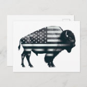 Patriotic Buffalo American Flag Postkarte (Vorne/Hinten)