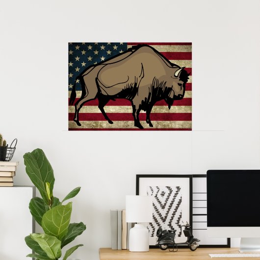 PATRIOTIC BUFFALO POSTER ART (Heimbüro)