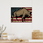 PATRIOTIC BUFFALO POSTER ART (Küche)