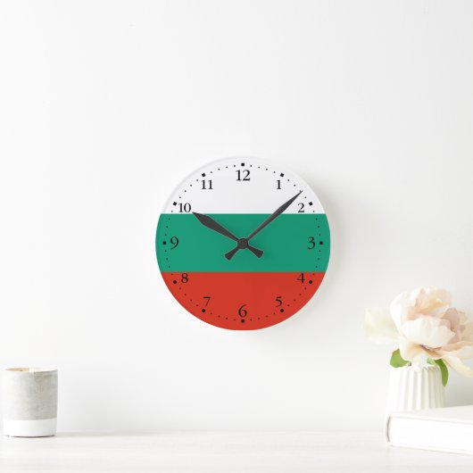 Patriotic Bulgarian Flag Runde Wanduhr (Zuhause)