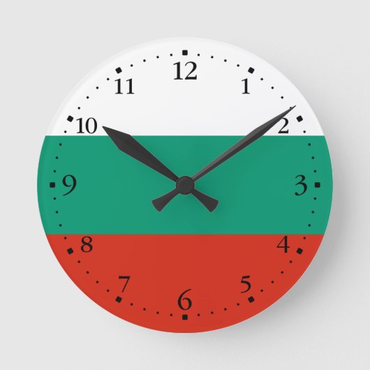 Patriotic Bulgarian Flag Runde Wanduhr (Vorderseite)