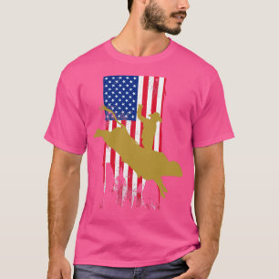 Patriotic Bull Rider Rodeo Cowboy mit American Fl T-Shirt
