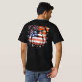 Patriotic Bulldog 4. Juli America Flag T-Shirt (Schwarz voll)