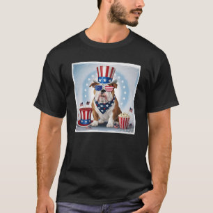 Patriotic Bulldog Design - Feiern Sie den Amerika- T-Shirt