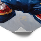 Patriotic Bulldog in Uncle Sam Pose Poster (Ecke)