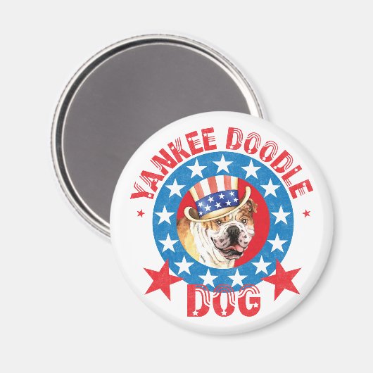 Patriotic Bulldog Magnet (Vorderseite/Rückseite)