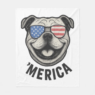 Patriotic Bulldog 'MERICA - USA Flag Sunglasses De Fleecedecke
