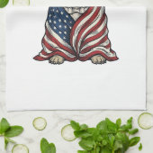 Patriotic Bulldog 'Merica Vintage Vector Shirt Des Geschirrtuch (Gefaltet)