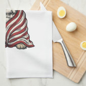 Patriotic Bulldog 'Merica Vintage Vector Shirt Des Geschirrtuch (Viertel Falte)