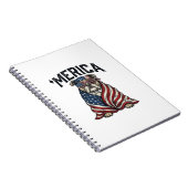Patriotic Bulldog 'Merica Vintage Vector Shirt Des Notizblock (Rechte Seite)
