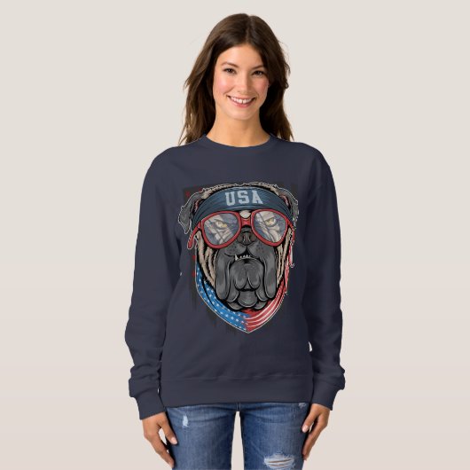 Patriotic Bulldog Sweatshirt (Vorne ganz)