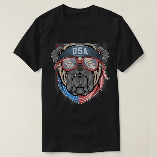 Patriotic Bulldog T-Shirt (Design vorne)