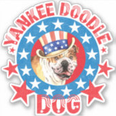Patriotic Bulldog Vinyl Sticker (Vorderseite)
