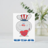 Patriotic Bunny Postkarte (Stehend Vorderseite)