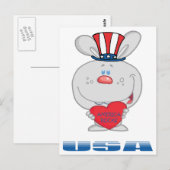 Patriotic Bunny Postkarte (Vorne/Hinten)