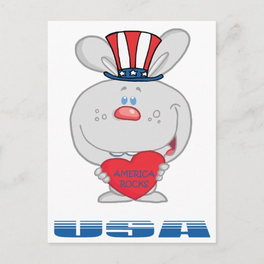 Patriotic Bunny Postkarte (Vorderseite)