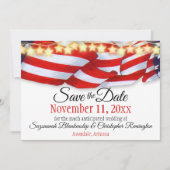 Patriotic Bunting Custom Foto Save the Date Ankündigung (Vorderseite)