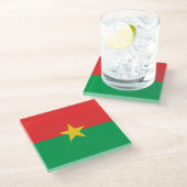 Patriotic Burkina Faso Flag Glasuntersetzer (Schrägansicht)