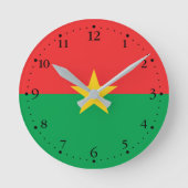 Patriotic Burkina Faso Flag Runde Wanduhr (Vorderseite)