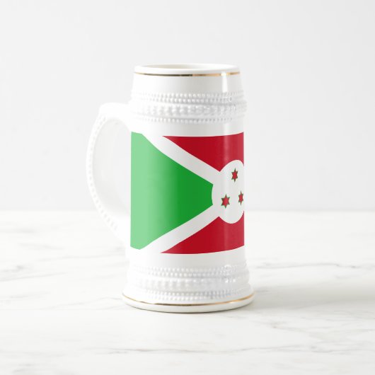 Patriotic Burundi Flag Bierglas (Vorderseite Links)