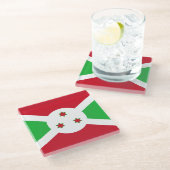 Patriotic Burundi Flag Glasuntersetzer (Schrägansicht)