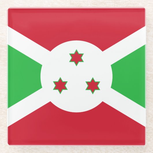 Patriotic Burundi Flag Glasuntersetzer (Vorderseite)