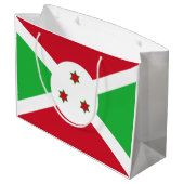 Patriotic Burundi Flag Große Geschenktüte (Rückseite Schrägansicht)