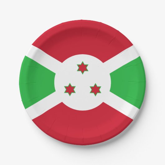 Patriotic Burundi Flag Pappteller (Vorderseite)