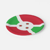 Patriotic Burundi Flag Pappteller (Schrägansicht)