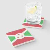 Patriotic Burundi Flag Steinuntersetzer (Seitenansicht)