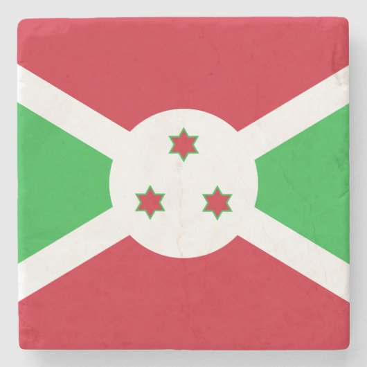 Patriotic Burundi Flag Steinuntersetzer (Vorderseite)