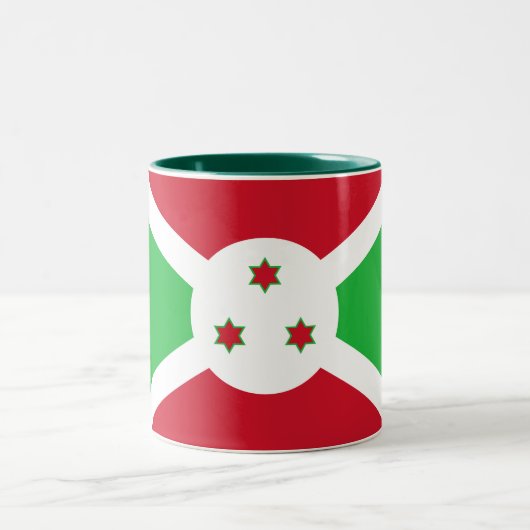 Patriotic Burundi Flag Zweifarbige Tasse (Mittel)