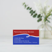 Patriotic Business Cards Automotive Service Telefonnummerkarte (Stehend Vorderseite)