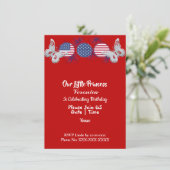 Patriotic Butterfly American Flag Geburtstagsparte Einladung (Stehend Vorderseite)