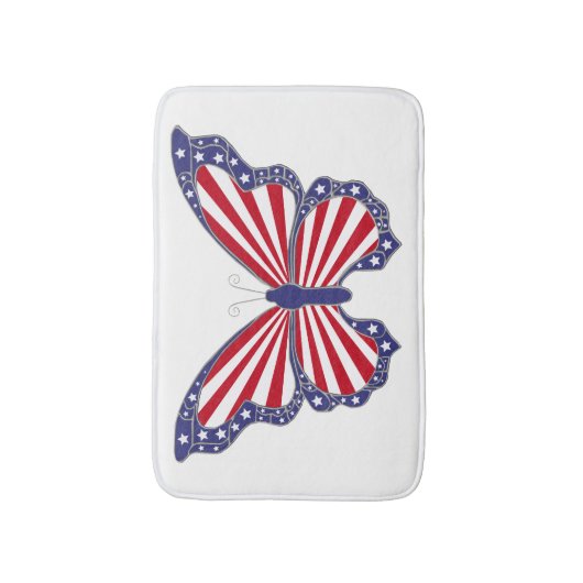 Patriotic Butterfly Bath Mat Badematte (Vorderseite Vertikal)
