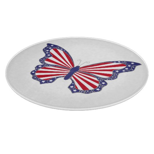 Patriotic Butterfly Cutting Board Schneidebrett (Ecke)