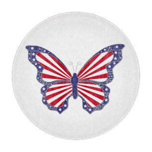 Patriotic Butterfly Cutting Board Schneidebrett