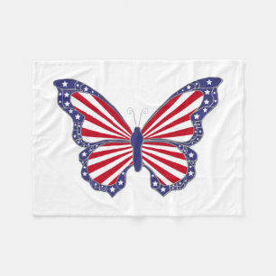 Patriotic Butterfly Fleece Blanket