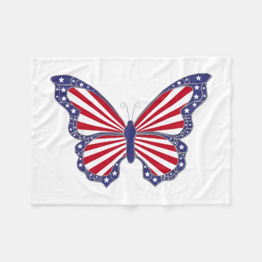 Patriotic Butterfly Fleece Blanket (Vorderseite (Horizontal))