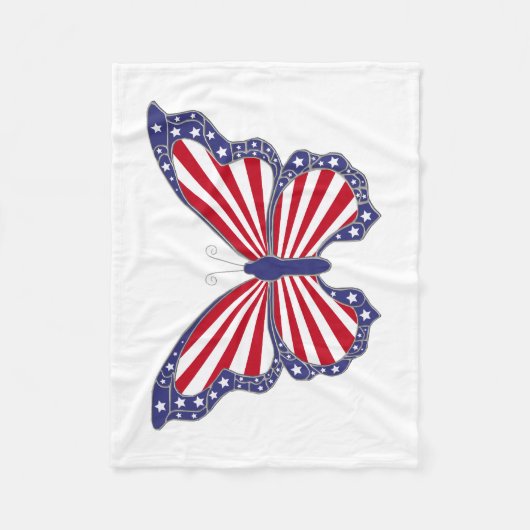 Patriotic Butterfly Fleece Blanket (Vorderseite)