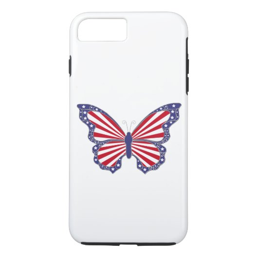 Patriotic Butterfly iPhone 7 Fall Case-Mate iPhone Hülle (Rückseite)