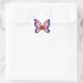 Patriotic Butterfly Runder Aufkleber (Tasche)