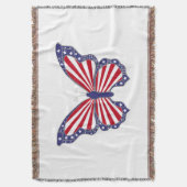 Patriotic Butterfly Throw Blanket Decke (Vorderseite Vertikal)